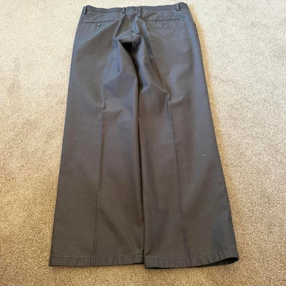 36x30 Grey Pleated Straight Wide Leg Dress Pants Y2K Grunge 2000s